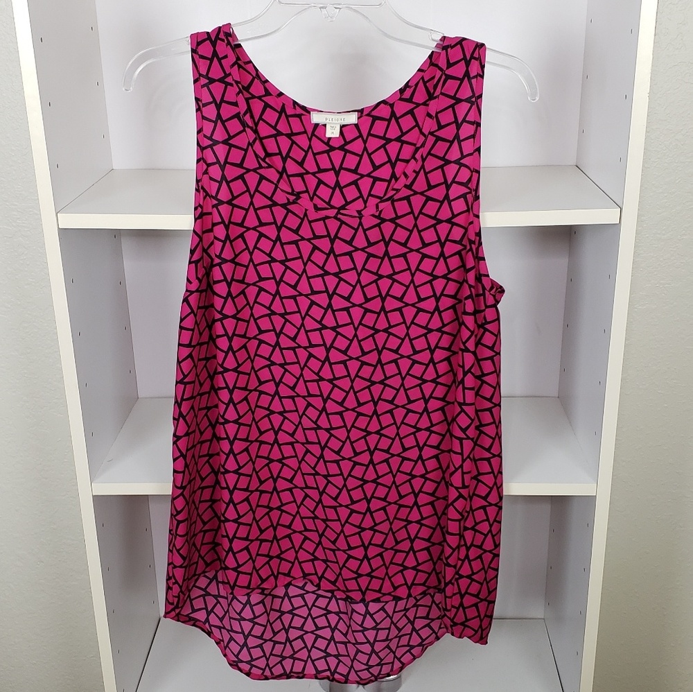 Pleione Pink Geometric Tank Top SZM - Picture 2 of 6